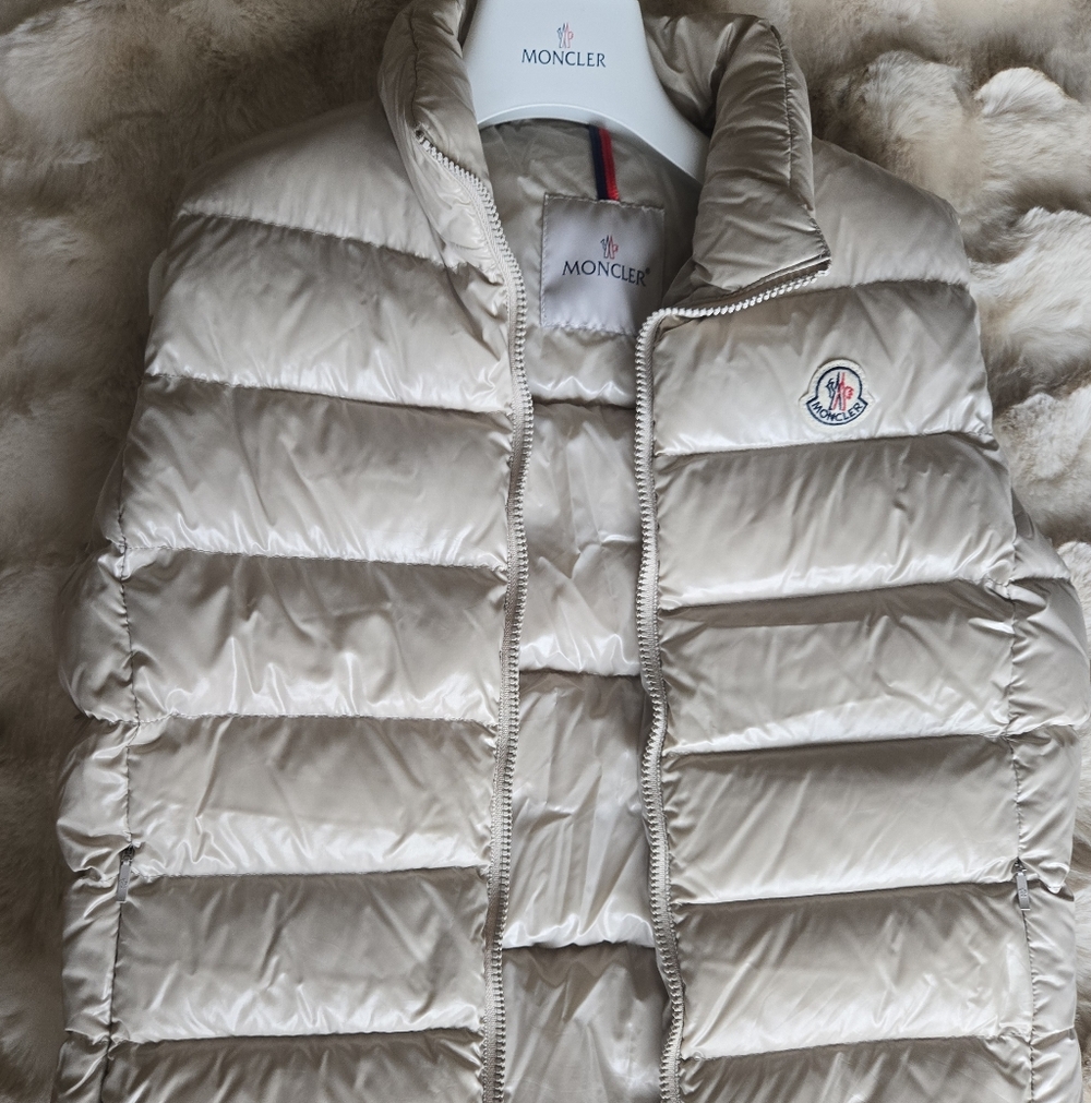 Moncler GHANY Light Tan Puffer Vest Size 3